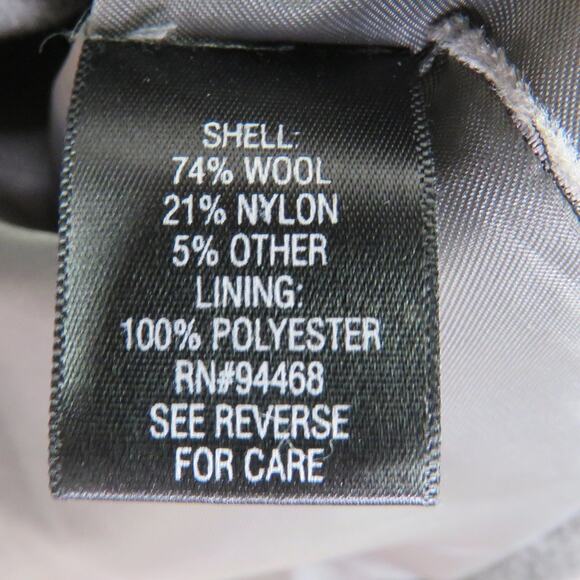 Croft & Barrow Charcoal Gray Double-Breasted Wool Pea Coat Medium Women's Coat - Picture 5 of 5